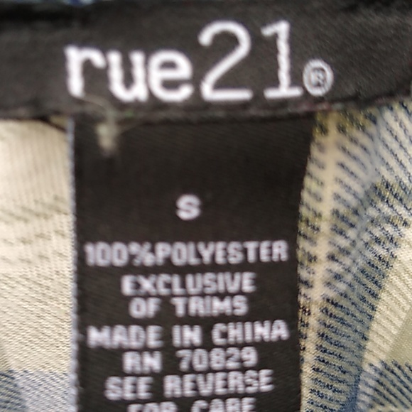 Rue 21 Flannel light weight shirt size small - Picture 2 of 4